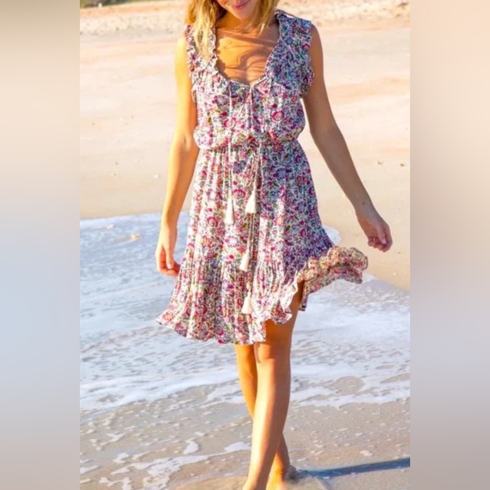 NATURAL LIFE Floral Mini Dress - Pink and Blue